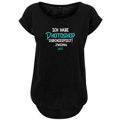 Motiv: Ladies Long Slub Tee - Ich habe Photoshop durchgespielt - bestimme auf Wunsch Details wie Produkt, Grösse, Farbe und Position selbst ! Motiv: Ladies Long Slub Tee - Ich habe Photoshop durchgespielt
