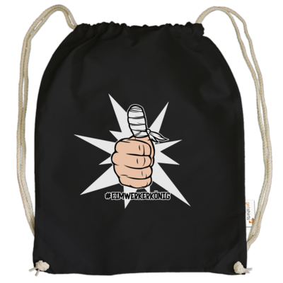 Motiv: Cotton Gymsac - #heimwerkerkönig - bestimme auf Wunsch Details wie Produkt, Grösse, Farbe und Position selbst ! Motiv: Cotton Gymsac - #heimwerkerkönig