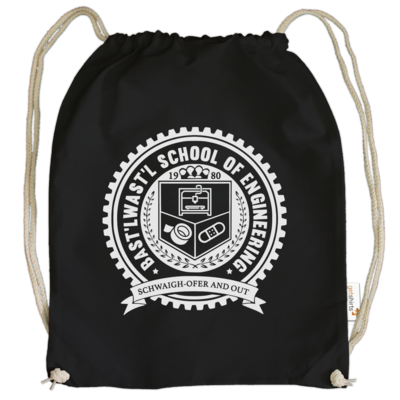 Motiv: Cotton Gymsac - Bast'lwast'l School of Engineering - bestimme auf Wunsch Details wie Produkt, Grösse, Farbe und Position selbst ! Motiv: Cotton Gymsac - Bast'lwast'l School of Engineering