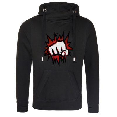 Motiv: Cross Neck Hoodie - NEW Redfist - bestimme auf Wunsch Details wie Produkt, Grösse, Farbe und Position selbst ! Motiv: Cross Neck Hoodie - NEW Redfist