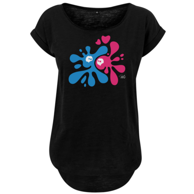 Motiv: Ladies Long Slub Tee - Flaplatscher - Flirtsch - bestimme auf Wunsch Details wie Produkt, Grösse, Farbe und Position selbst ! Motiv: Ladies Long Slub Tee - Flaplatscher - Flirtsch