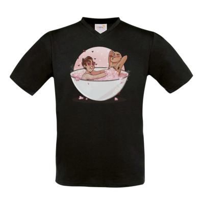 Motiv: T-Shirt V-Neck FAIR WEAR - Spiele mit Bart - Badewanne (Communitymotiv) - bestimme auf Wunsch Details wie Produkt, Grösse, Farbe und Position selbst ! Motiv: T-Shirt V-Neck FAIR WEAR - Spiele mit Bart - Badewanne (Communitymotiv)
