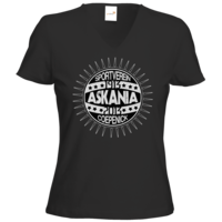 Motiv: T-Shirts Damen V-Neck FAIR WEAR - Askania 100 Jahre Logo - bestimme auf Wunsch Details wie Produkt, Grösse, Farbe und Position selbst ! Motiv: T-Shirts Damen V-Neck FAIR WEAR - Askania 100 Jahre Logo
