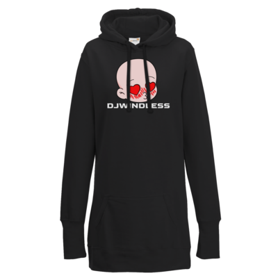 Motiv: Lady Longline Hoodie - Herzen mit Schrift - bestimme auf Wunsch Details wie Produkt, Grösse, Farbe und Position selbst ! Motiv: Lady Longline Hoodie - Herzen mit Schrift
