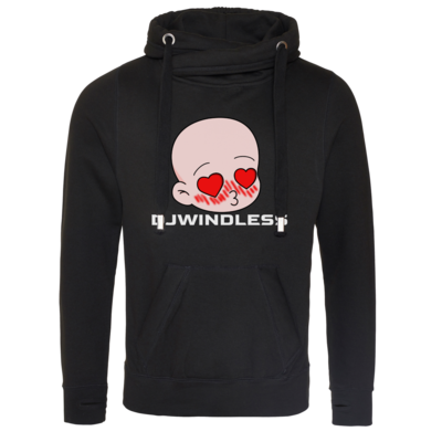 Motiv: Cross Neck Hoodie - Herzen mit Schrift - bestimme auf Wunsch Details wie Produkt, Grösse, Farbe und Position selbst ! Motiv: Cross Neck Hoodie - Herzen mit Schrift