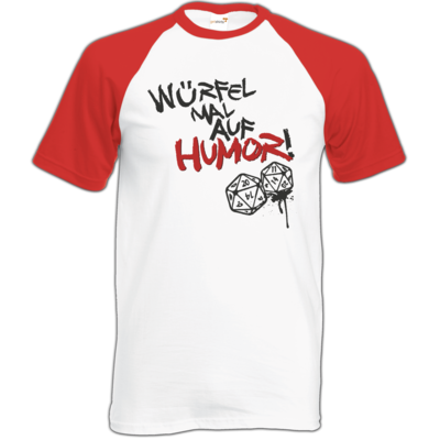 Motiv: Baseball-T FAIR WEAR - Pen & Paper - Würfel mal auf Humor - bestimme auf Wunsch Details wie Produkt, Grösse, Farbe und Position selbst ! Motiv: Baseball-T FAIR WEAR - Pen & Paper - Würfel mal auf Humor