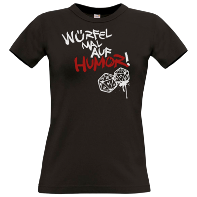 Motiv: T-Shirt Damen Premium FAIR WEAR - Pen & Paper - Würfel mal auf Humor - bestimme auf Wunsch Details wie Produkt, Grösse, Farbe und Position selbst ! Motiv: T-Shirt Damen Premium FAIR WEAR - Pen & Paper - Würfel mal auf Humor