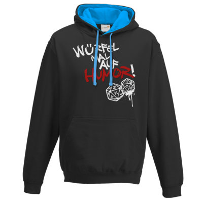Motiv: Two-Tone Hoodie - Pen & Paper - Würfel mal auf Humor - bestimme auf Wunsch Details wie Produkt, Grösse, Farbe und Position selbst ! Motiv: Two-Tone Hoodie - Pen & Paper - Würfel mal auf Humor