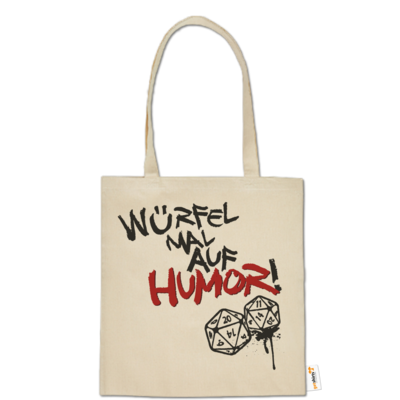 Motiv: Baumwolltasche - Pen & Paper - Würfel mal auf Humor - bestimme auf Wunsch Details wie Produkt, Grösse, Farbe und Position selbst ! Motiv: Baumwolltasche - Pen & Paper - Würfel mal auf Humor