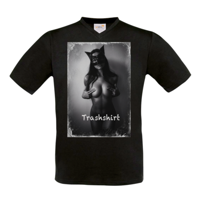 Motiv: T-Shirt V-Neck FAIR WEAR - Cat - bestimme auf Wunsch Details wie Produkt, Grösse, Farbe und Position selbst ! Motiv: T-Shirt V-Neck FAIR WEAR - Cat