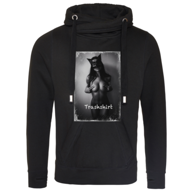 Motiv: Cross Neck Hoodie - Cat - bestimme auf Wunsch Details wie Produkt, Grösse, Farbe und Position selbst ! Motiv: Cross Neck Hoodie - Cat