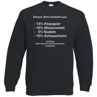 Motiv: Sweatshirt Classic - Schwachsinn - bestimme auf Wunsch Details wie Produkt, Grösse, Farbe und Position selbst ! Motiv: Sweatshirt Classic - Schwachsinn