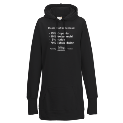 Motiv: Lady Longline Hoodie - Schwachsinn - bestimme auf Wunsch Details wie Produkt, Grösse, Farbe und Position selbst ! Motiv: Lady Longline Hoodie - Schwachsinn