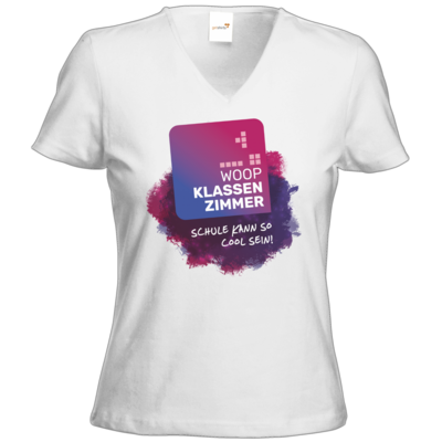 Motiv: T-Shirts Damen V-Neck FAIR WEAR - Klassenzimmer - bestimme auf Wunsch Details wie Produkt, Grösse, Farbe und Position selbst ! Motiv: T-Shirts Damen V-Neck FAIR WEAR - Klassenzimmer