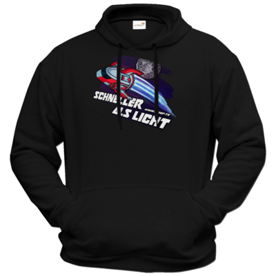 Motiv: Hoodie Premium FAIR WEAR - schneller als licht - bestimme auf Wunsch Details wie Produkt, Grösse, Farbe und Position selbst ! Motiv: Hoodie Premium FAIR WEAR - schneller als licht