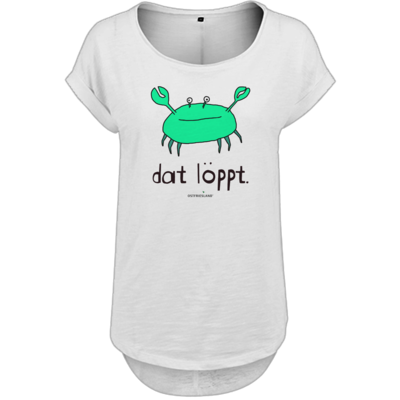 Motiv: Ladies Long Slub Tee - dat löppt. gruen - bestimme auf Wunsch Details wie Produkt, Grösse, Farbe und Position selbst ! Motiv: Ladies Long Slub Tee - dat löppt. gruen