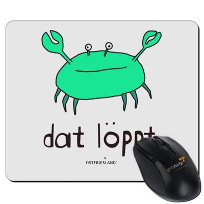 Motiv: Mousepad Textil - dat löppt. gruen - bestimme auf Wunsch Details wie Produkt, Grösse, Farbe und Position selbst ! Motiv: Mousepad Textil - dat löppt. gruen
