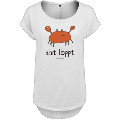 Motiv: Ladies Long Slub Tee - dat löppt. orange - bestimme auf Wunsch Details wie Produkt, Grösse, Farbe und Position selbst ! Motiv: Ladies Long Slub Tee - dat löppt. orange