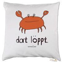 Motiv: Kissen - dat löppt. orange - bestimme auf Wunsch Details wie Produkt, Grösse, Farbe und Position selbst ! Motiv: Kissen - dat löppt. orange
