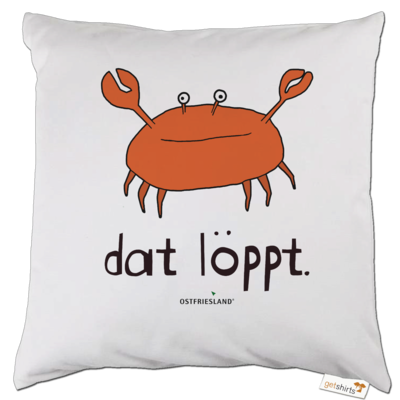 Motiv: Kissen - dat löppt. orange - bestimme auf Wunsch Details wie Produkt, Grösse, Farbe und Position selbst ! Motiv: Kissen - dat löppt. orange
