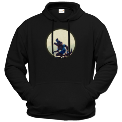 Motiv: Hoodie Premium FAIR WEAR - Welf - Vollmond - bestimme auf Wunsch Details wie Produkt, Grösse, Farbe und Position selbst ! Motiv: Hoodie Premium FAIR WEAR - Welf - Vollmond