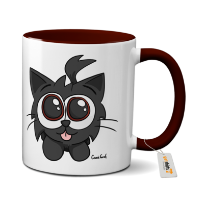 Motiv: Tasse farbig - Kätzchen Schwarz