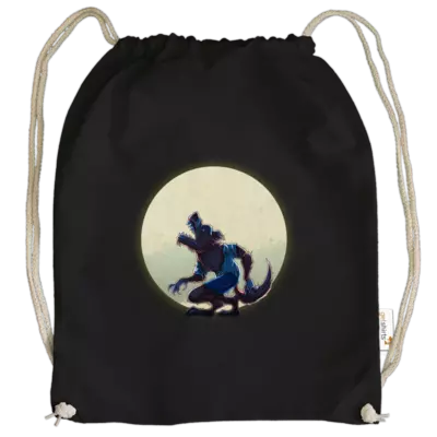 Motiv: Cotton Gymsac - Welf - Vollmond - bestimme auf Wunsch Details wie Produkt, Grösse, Farbe und Position selbst ! Motiv: Cotton Gymsac - Welf - Vollmond