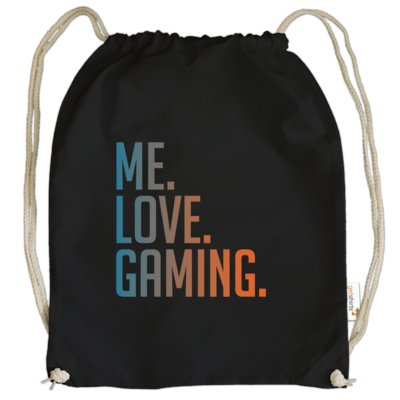 Motiv: Cotton Gymsac - Me.Love.Gaming. - bestimme auf Wunsch Details wie Produkt, Grösse, Farbe und Position selbst ! Motiv: Cotton Gymsac - Me.Love.Gaming.