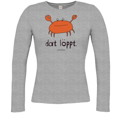 Motiv: Longsleeve Damen Organic - dat löppt. orange - bestimme auf Wunsch Details wie Produkt, Grösse, Farbe und Position selbst ! Motiv: Longsleeve Damen Organic - dat löppt. orange