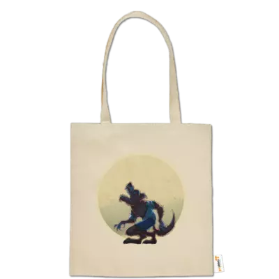 Motiv: Baumwolltasche - Welf - Vollmond - bestimme auf Wunsch Details wie Produkt, Grösse, Farbe und Position selbst ! Motiv: Baumwolltasche - Welf - Vollmond