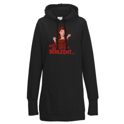 Motiv: Lady Longline Hoodie - Dada - Heute ist schlecht - bestimme auf Wunsch Details wie Produkt, Grösse, Farbe und Position selbst ! Motiv: Lady Longline Hoodie - Dada - Heute ist schlecht