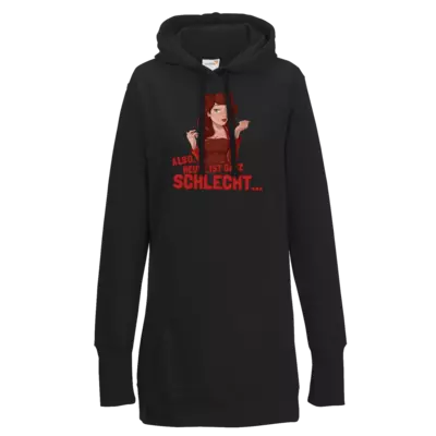 Motiv: Lady Longline Hoodie - Dada - Heute ist schlecht - bestimme auf Wunsch Details wie Produkt, Grösse, Farbe und Position selbst ! Motiv: Lady Longline Hoodie - Dada - Heute ist schlecht