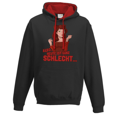 Motiv: Two-Tone Hoodie - Dada - Heute ist schlecht - bestimme auf Wunsch Details wie Produkt, Grösse, Farbe und Position selbst ! Motiv: Two-Tone Hoodie - Dada - Heute ist schlecht