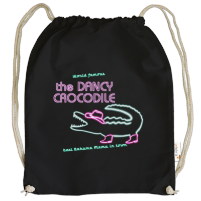 Motiv: Cotton Gymsac - Dancy Crocodile - bestimme auf Wunsch Details wie Produkt, Grösse, Farbe und Position selbst ! Motiv: Cotton Gymsac - Dancy Crocodile