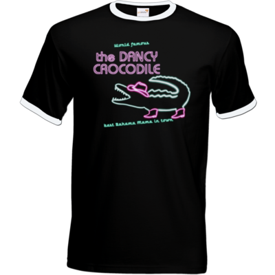 Motiv: T-Shirt Ringer - Dancy Crocodile - bestimme auf Wunsch Details wie Produkt, Grösse, Farbe und Position selbst ! Motiv: T-Shirt Ringer - Dancy Crocodile