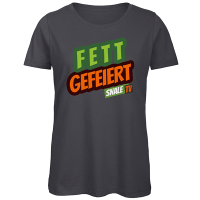 Motiv: Organic Lady T-Shirt - Fett Gefeiert - bestimme auf Wunsch Details wie Produkt, Grösse, Farbe und Position selbst ! Motiv: Organic Lady T-Shirt - Fett Gefeiert