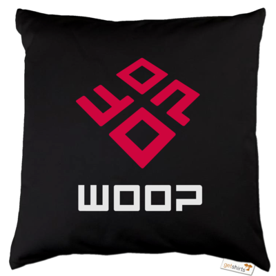 Motiv: Kissen Baumwolle - Woop Logo - bestimme auf Wunsch Details wie Produkt, Grösse, Farbe und Position selbst ! Motiv: Kissen Baumwolle - Woop Logo