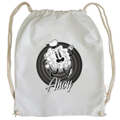 Motiv: Cotton Gymsac - Ahoy - bestimme auf Wunsch Details wie Produkt, Grösse, Farbe und Position selbst ! Motiv: Cotton Gymsac - Ahoy