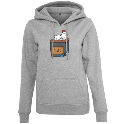 Motiv: Womens Heavy Hoody - Müllhuhn - bestimme auf Wunsch Details wie Produkt, Grösse, Farbe und Position selbst ! Motiv: Womens Heavy Hoody - Müllhuhn
