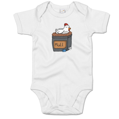Motiv: Baby Body Organic - Müllhuhn - bestimme auf Wunsch Details wie Produkt, Grösse, Farbe und Position selbst ! Motiv: Baby Body Organic - Müllhuhn