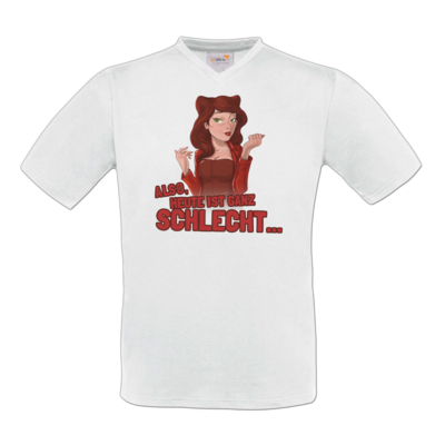Motiv: T-Shirt V-Neck FAIR WEAR - Dada - Heute ist schlecht - bestimme auf Wunsch Details wie Produkt, Grösse, Farbe und Position selbst ! Motiv: T-Shirt V-Neck FAIR WEAR - Dada - Heute ist schlecht