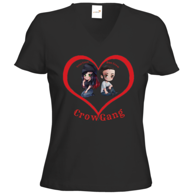 Motiv: T-Shirts Damen V-Neck FAIR WEAR - Trixi und Dan in Love - bestimme auf Wunsch Details wie Produkt, Grösse, Farbe und Position selbst ! Motiv: T-Shirts Damen V-Neck FAIR WEAR - Trixi und Dan in Love