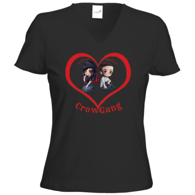 Motiv: T-Shirt Damen V-Neck Classic - Trixi und Dan in Love - bestimme auf Wunsch Details wie Produkt, Grösse, Farbe und Position selbst ! Motiv: T-Shirt Damen V-Neck Classic - Trixi und Dan in Love