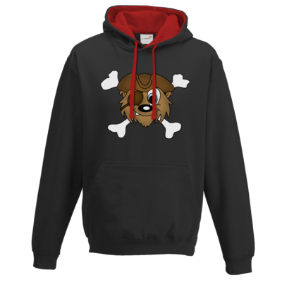 Motiv: Two-Tone Hoodie - PIRATENBAER - bestimme auf Wunsch Details wie Produkt, Grösse, Farbe und Position selbst ! Motiv: Two-Tone Hoodie - PIRATENBAER