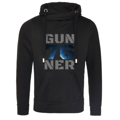 Motiv: Cross Neck Hoodie - Gun76ner Block - bestimme auf Wunsch Details wie Produkt, Grösse, Farbe und Position selbst ! Motiv: Cross Neck Hoodie - Gun76ner Block