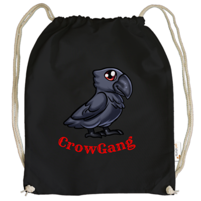 Motiv: Cotton Gymsac - CrowRabe - bestimme auf Wunsch Details wie Produkt, Grösse, Farbe und Position selbst ! Motiv: Cotton Gymsac - CrowRabe