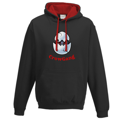 Motiv: Two-Tone Hoodie - Rabe im Ei - bestimme auf Wunsch Details wie Produkt, Grösse, Farbe und Position selbst ! Motiv: Two-Tone Hoodie - Rabe im Ei