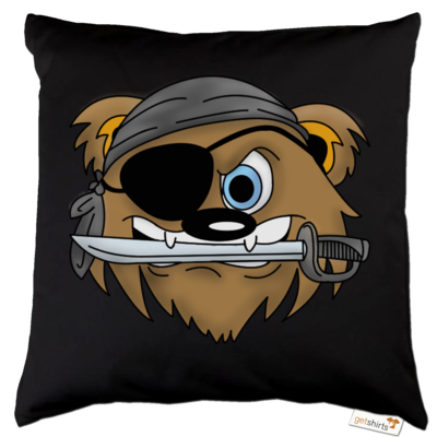 Motiv: Kissen Baumwolle - Piratenbaer - bestimme auf Wunsch Details wie Produkt, Grösse, Farbe und Position selbst ! Motiv: Kissen Baumwolle - Piratenbaer