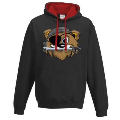 Motiv: Two-Tone Hoodie - Piratenbaer - bestimme auf Wunsch Details wie Produkt, Grösse, Farbe und Position selbst ! Motiv: Two-Tone Hoodie - Piratenbaer