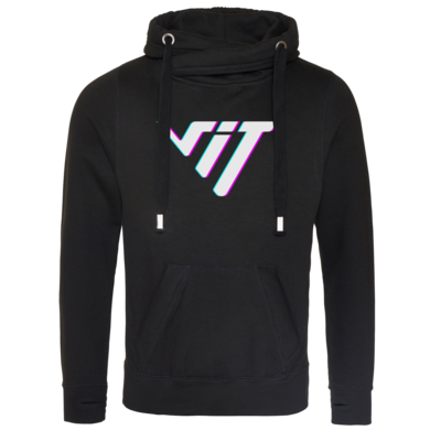 Motiv: Cross Neck Hoodie - Glitch Logo - bestimme auf Wunsch Details wie Produkt, Grösse, Farbe und Position selbst ! Motiv: Cross Neck Hoodie - Glitch Logo